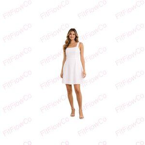 Vince Camuto White Sleeveless Linen Blend Dress XS NWT